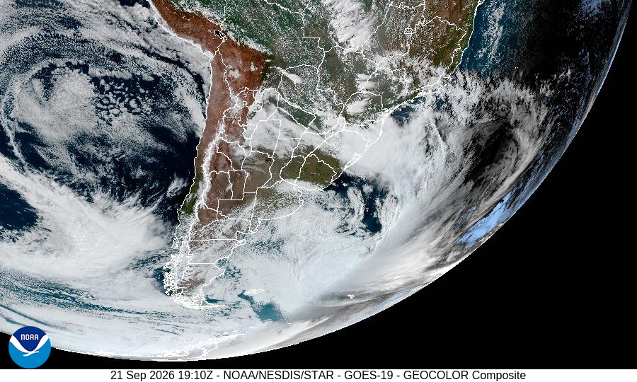 Recorte regional GOES-19 da bacia do Alto Uruguai, com Porto Mauá indicado no mapa